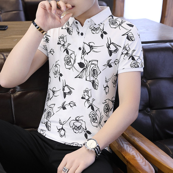 Tricou modern pentru bărbați în patru culori cu guler și nasturi