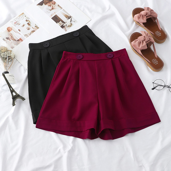 Ежедневни дамски къси панталони с висока талия в два цвята