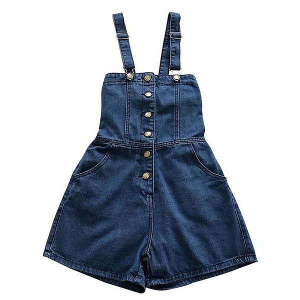 Salopeta de dama moderna din denim cu nasturi in doua culori