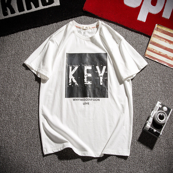 Tricou casual pentru bărbați în alb și negru