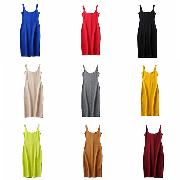 Ежедневна дамска рокля с тънки презрамки Slim модел