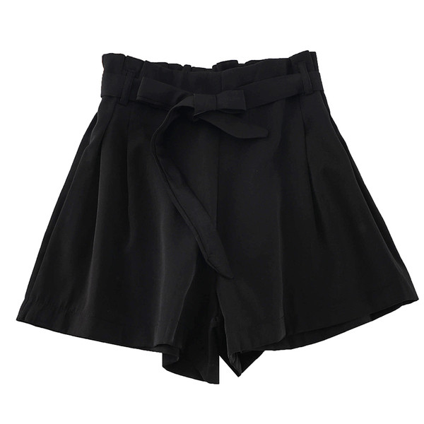 Ежедневен дамски панталон с висока талия и панделка в три цвята