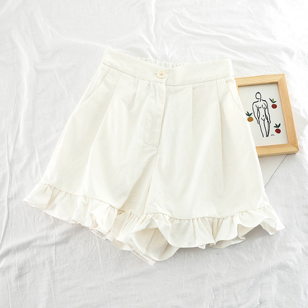 Модерни къси дамски панталони с висока талия и копчета