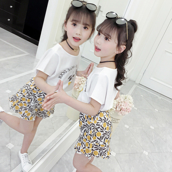 Цветен детски комплект за момичета в два цвята