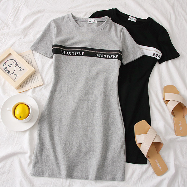 Rochie casual de dama cu maneci scurte si decolteu O