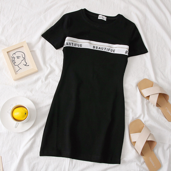 Rochie casual de dama cu maneci scurte si decolteu O