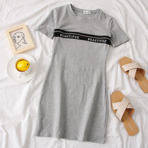 Rochie casual de dama cu maneci scurte si decolteu O