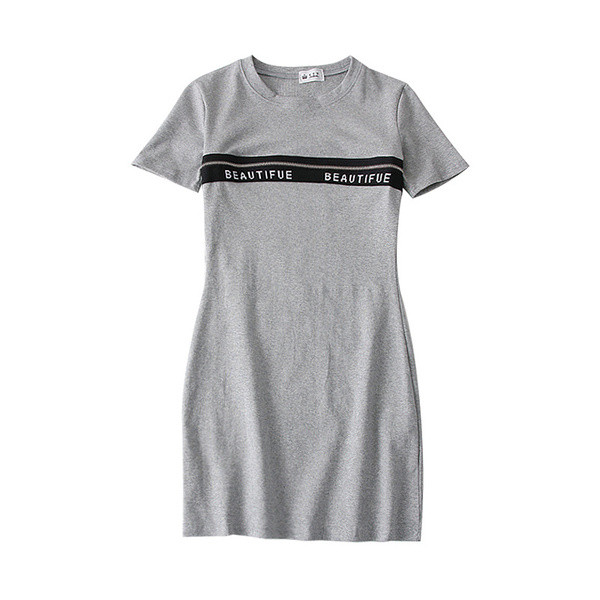 Rochie casual de dama cu maneci scurte si decolteu O