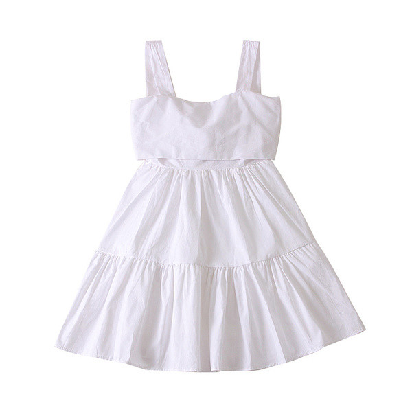 Rochie moderna de dama in trei culori cu bretele groase si panglica