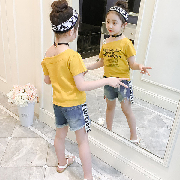 Set copii pentru fete in galben si alb