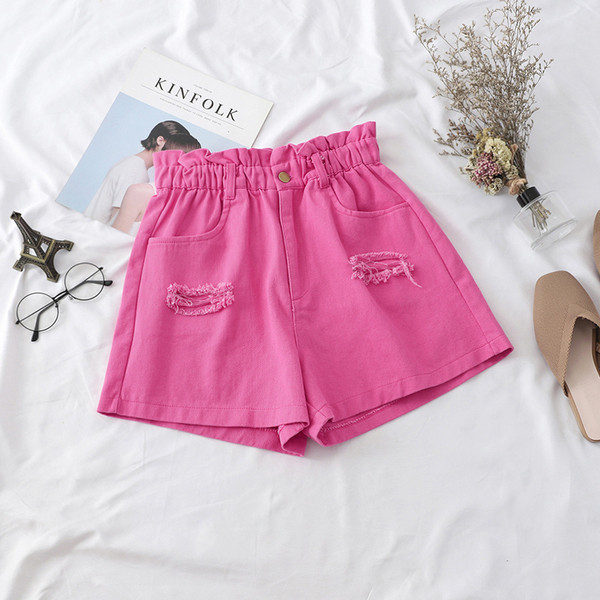 Pantaloni scurți de damă în patru culori cu motive rupte