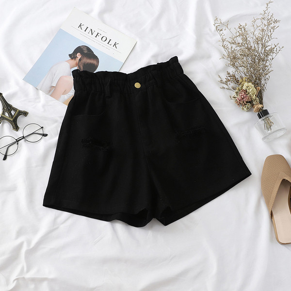 Pantaloni scurți de damă în patru culori cu motive rupte