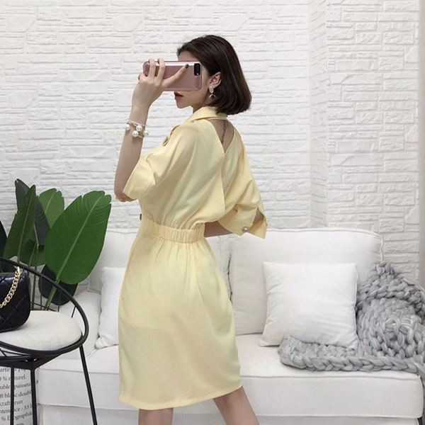 Rochie de dama actuala cu decolteu in V si maneci 3/4 in mai multe culori