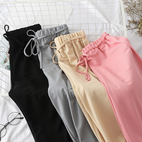 Pantaloni moderni de dama cu talie elastica in patru culori