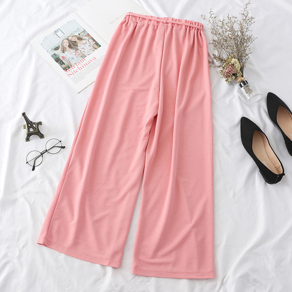 Pantaloni moderni de dama cu talie elastica in patru culori