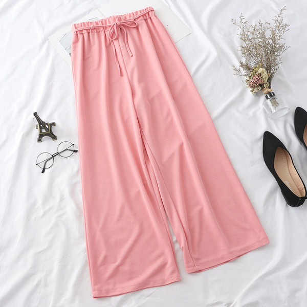 Pantaloni moderni de dama cu talie elastica in patru culori