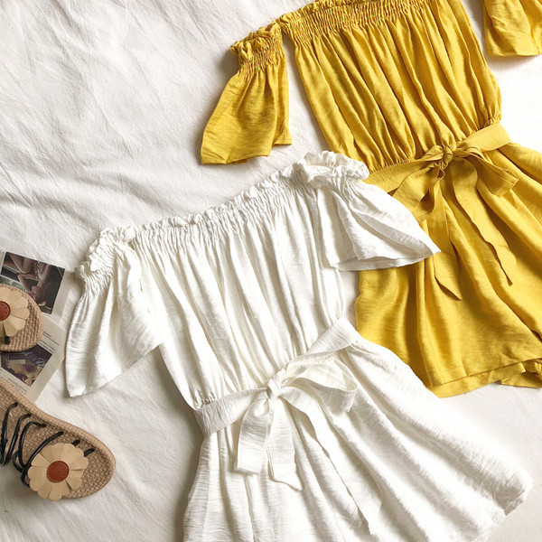 Salopeta casual de dama cu panglica in patru culori