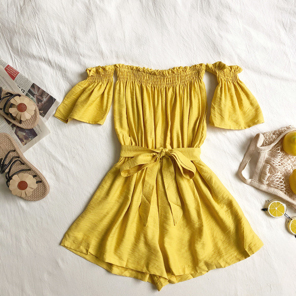 Salopeta casual de dama cu panglica in patru culori