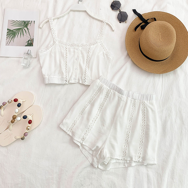 Set modern pentru femei în alb și roz