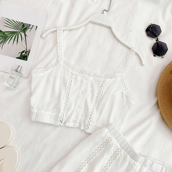 Set modern pentru femei în alb și roz