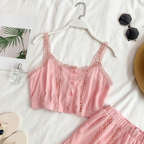 Set modern pentru femei în alb și roz