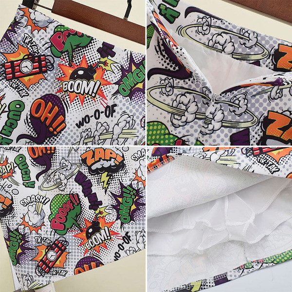 Fusta de dama colorata cu aplicatie