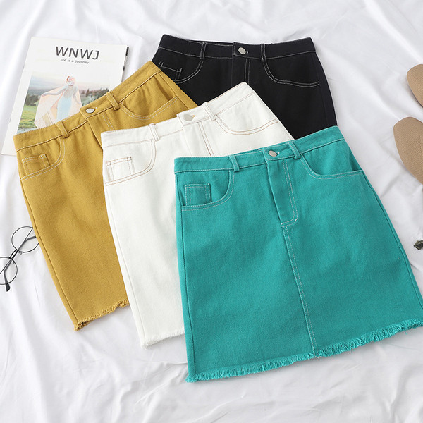 Fusta de dama moderna in patru culori cu buzunare