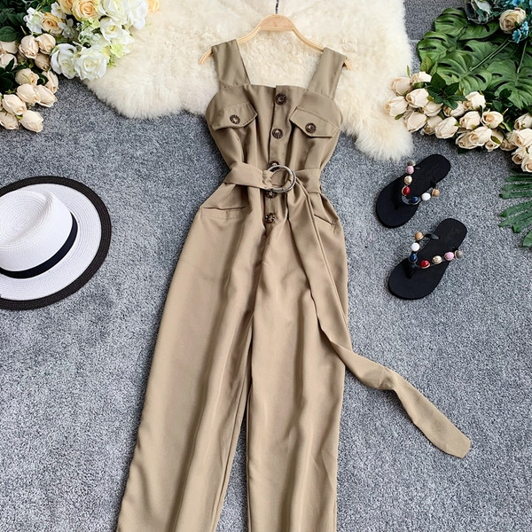 Salopeta lunga de dama cu curea in doua culori