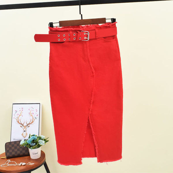 Fusta elegantă de damă în roșu, negru, verde și maro