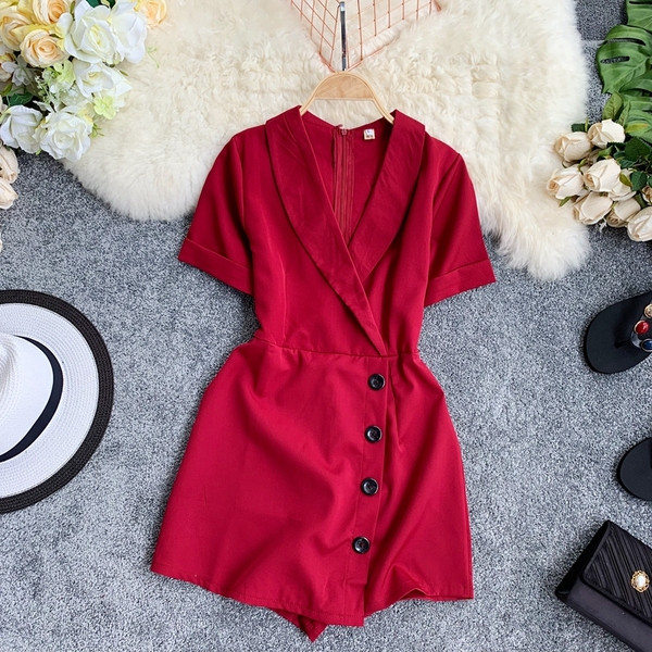 Salopeta de dama moderna cu decolteu in V in mai multe culori