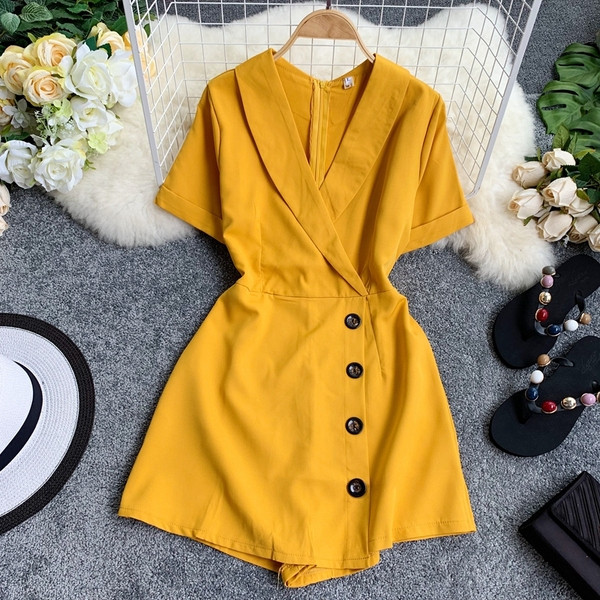 Salopeta de dama moderna cu decolteu in V in mai multe culori