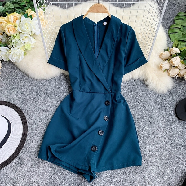 Salopeta de dama moderna cu decolteu in V in mai multe culori