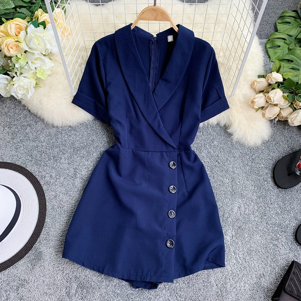 Salopeta de dama moderna cu decolteu in V in mai multe culori