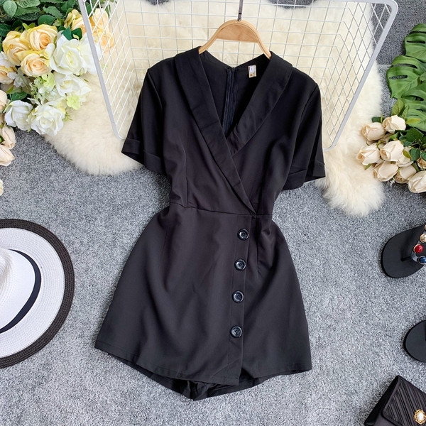 Salopeta de dama moderna cu decolteu in V in mai multe culori