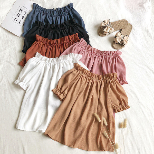 Bluză de damă modernă cu mâneci scurte în diferite culori