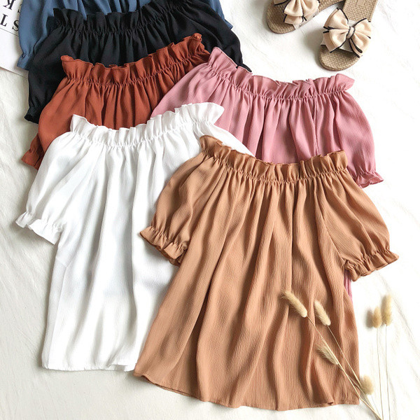 Bluză de damă modernă cu mâneci scurte în diferite culori