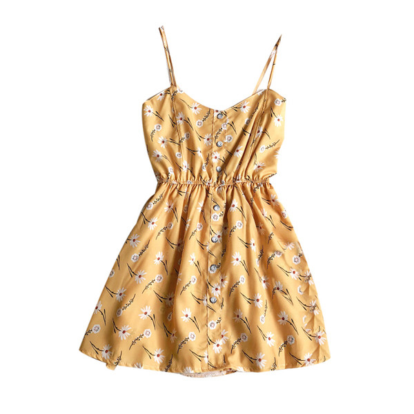 Rochie moderna de dama cu nasturi si bretele subtiri