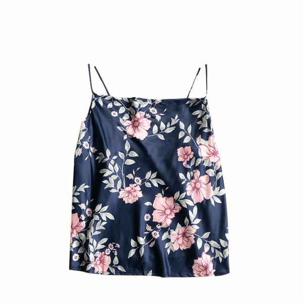 Maieu modern de dama cu bretele subtiri si motiv floral in mai multe culori