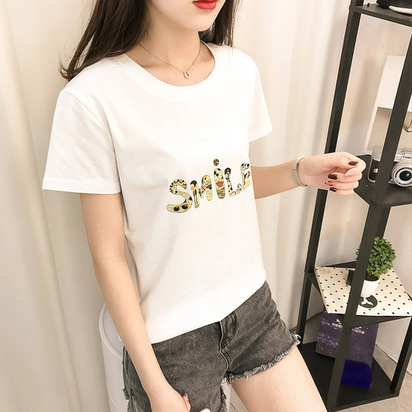 Tricou de damă modern cu inscripție în trei culori