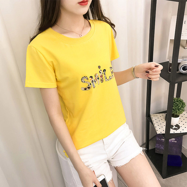 Tricou de damă modern cu inscripție în trei culori