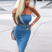 Modern női farmer ruha Slim-modell
