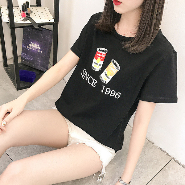 Tricou casual dama cu aplicatie si decolteu O in mai multe culori