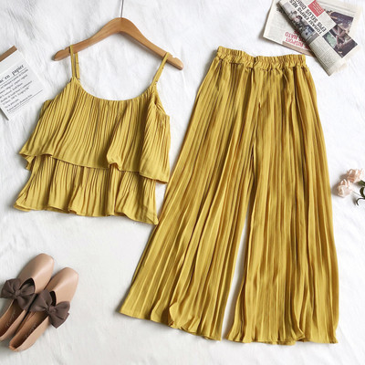 Set de dama modern din doua parti in culori diferite si bretele subtiri