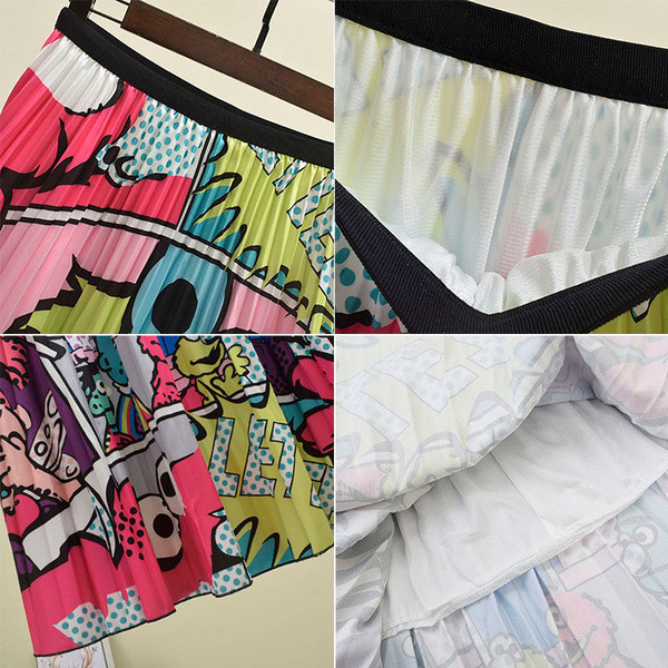 Fusta de dama plisata colorata