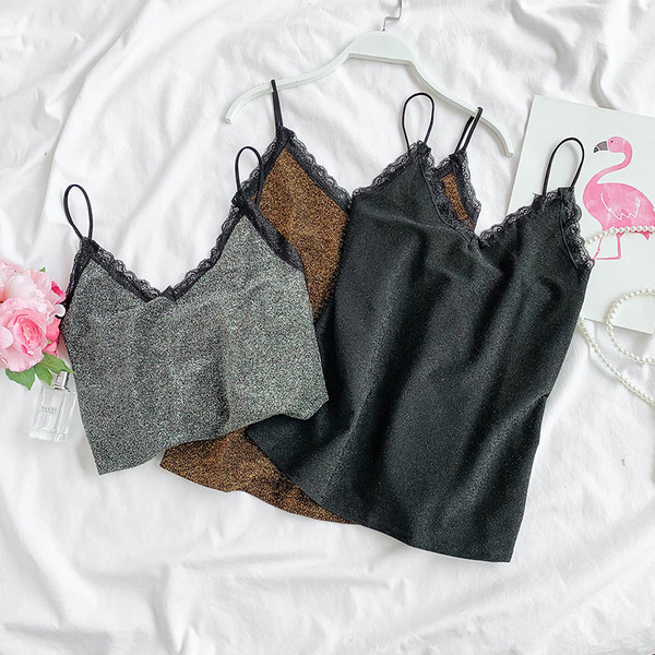 Maieu modern de damă, cu element strălucitor și dantelă