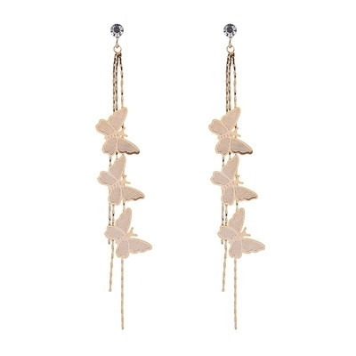 Cercei moderni de dama de culoare auriu si argintiu