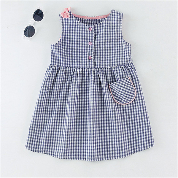 Rochie copii in carouri albastru pentru fete