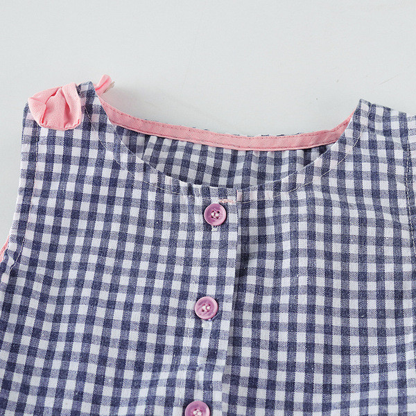 Rochie copii in carouri albastru pentru fete