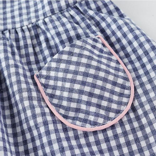 Rochie copii in carouri albastru pentru fete