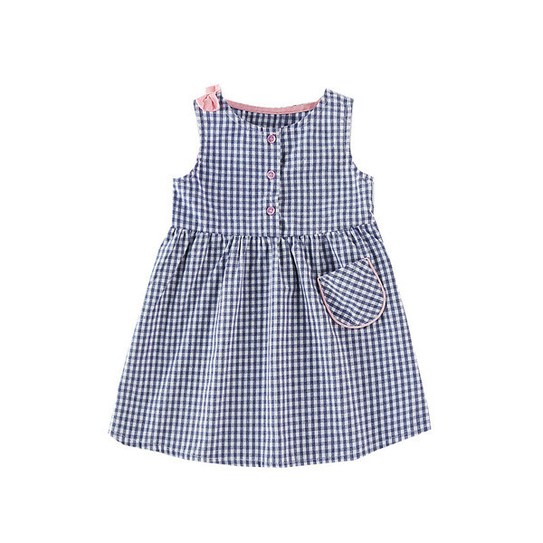 Rochie copii in carouri albastru pentru fete